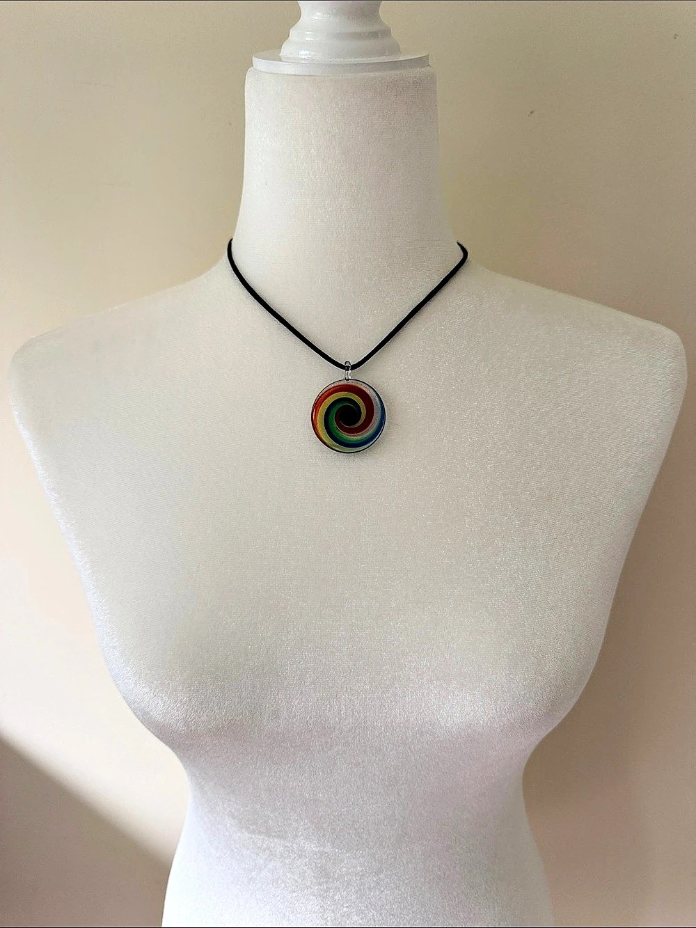 Women’s Rainbow Multicolor Spiral Pendant Necklace
